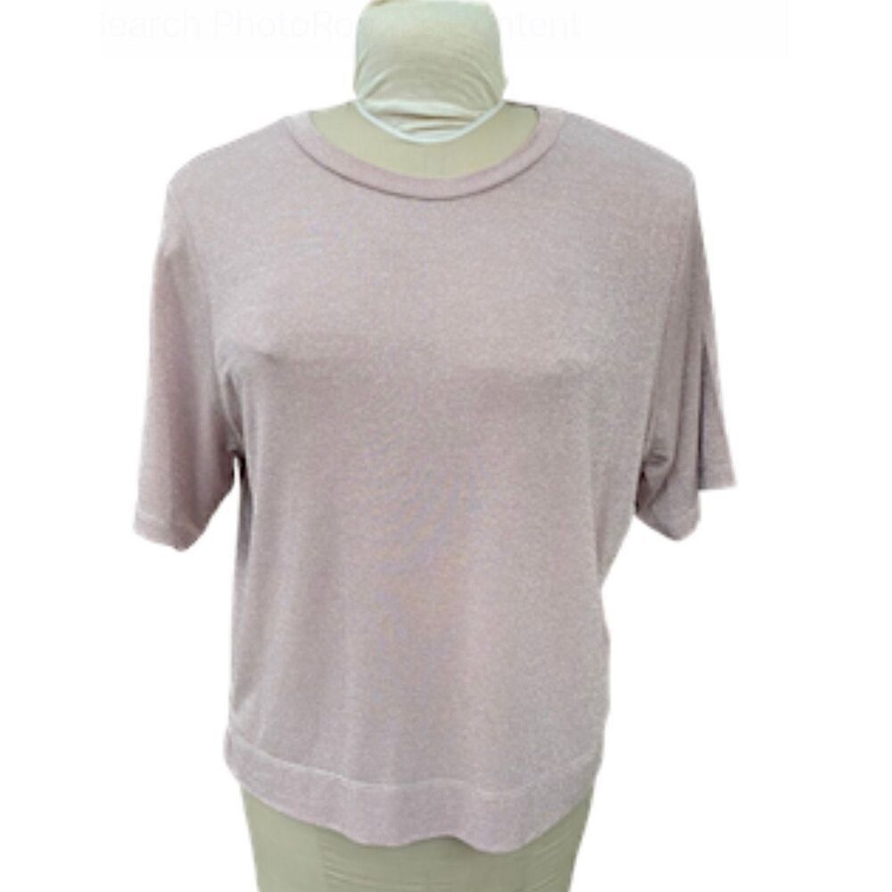 Momoni IORA T-Shirt Size M Oversized Pink w/Metallic Pink